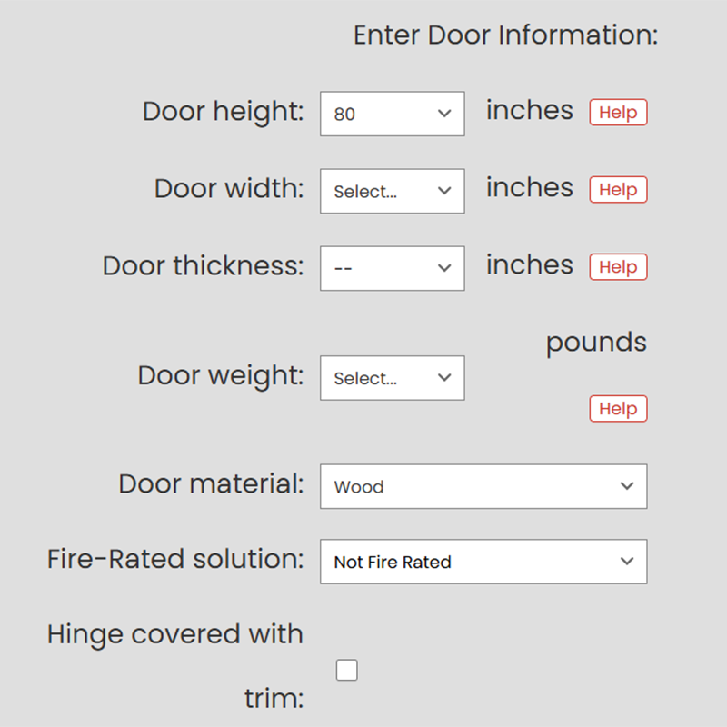 SOSS Hinge Calculator