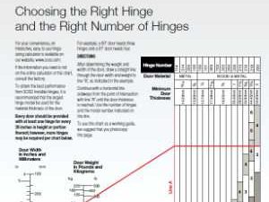 Use our interactive Hinge Calculator to match your door to the ultimate hinge and quantity.