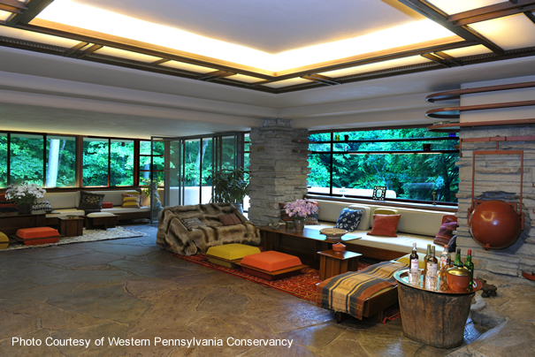 Frank Lloyd Wright Fallingwater House Living Room